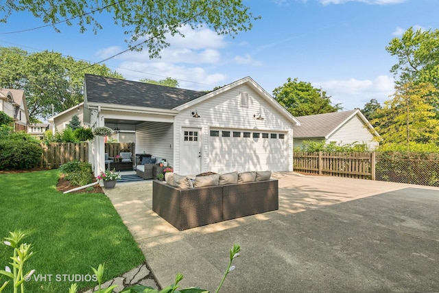 406 S Evergreen Ave, Arlington Heights, IL 60005 - view of front of property featuring an outdoor living space, a shingled roof, and an outbuilding