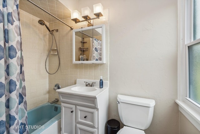 406 S Evergreen Ave, Arlington Heights, IL 60005 - bathroom with vanity, shower / bath combo, and toilet