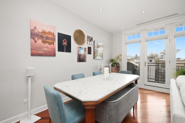 2041 W Division St Unit 304, Chicago, IL 60622 - dining space featuring recessed lighting, dark wood-style floors, and plenty of natural light