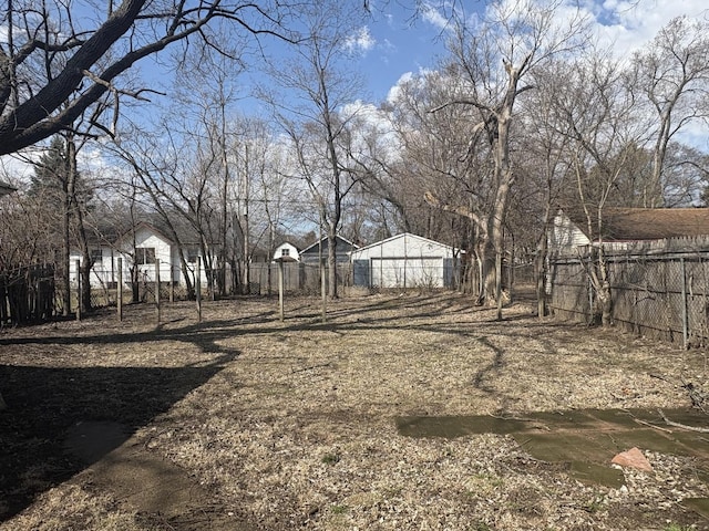 view of yard with fence