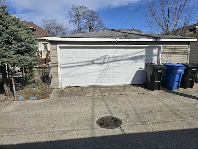 garage featuring fence