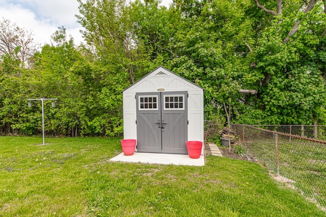 view of shed