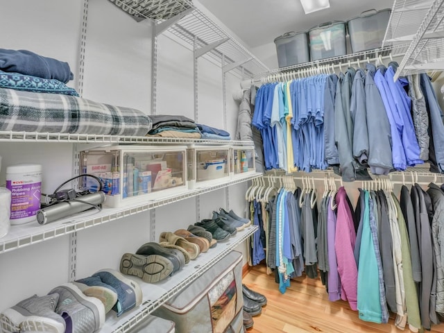 spacious closet featuring wood finished floors