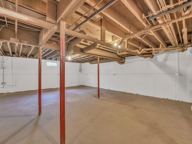 view of unfinished below grade area