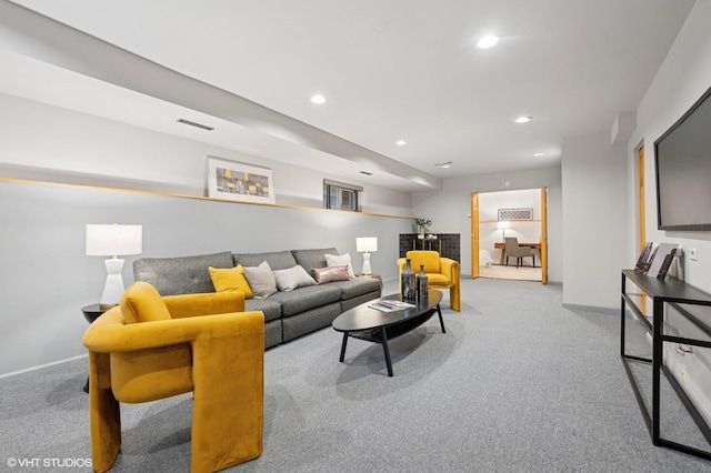 1333 N Bell Ave, Chicago, IL 60622 - carpeted living area with recessed lighting and baseboards