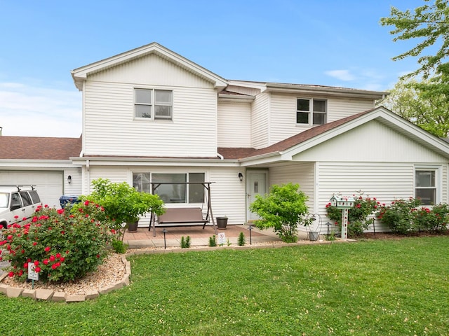 11554 S Neenah Ave, Worth, IL 60482 - back of house with an attached garage, a yard, and a shingled roof