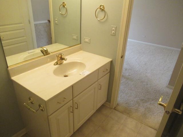 2844 Waterfront Ave, Algonquin, IL 60102 - bathroom with tile patterned flooring, vanity, and baseboards