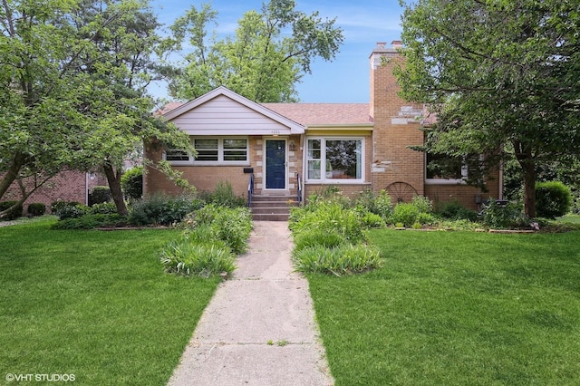 1226 Strieff Ln, Flossmoor, IL 60422 - view of front facade featuring a front yard, brick siding, and a chimney