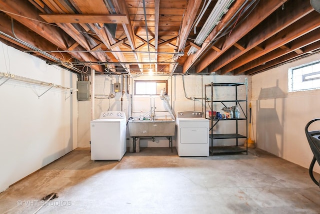 1226 Strieff Ln, Flossmoor, IL 60422 - basement featuring washer and dryer and electric panel