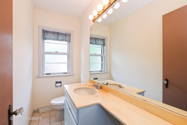 1226 Strieff Ln, Flossmoor, IL 60422 - bathroom with a baseboard radiator, vanity, and tile patterned flooring
