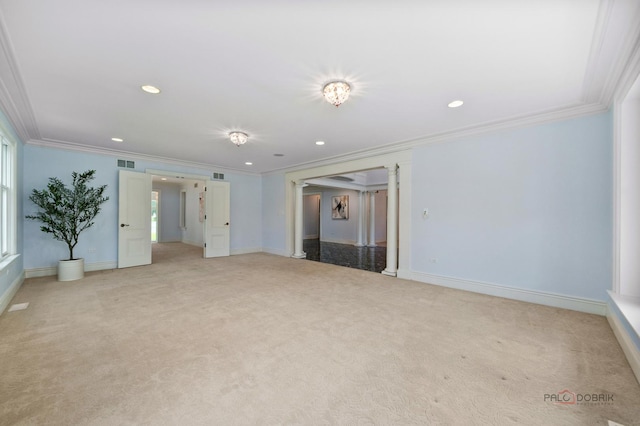 2426 Lexington Dr, Long Grove, IL 60047 - empty room featuring crown molding, light colored carpet, and recessed lighting