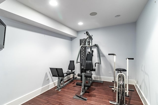 2426 Lexington Dr, Long Grove, IL 60047 - exercise room featuring wood finished floors and recessed lighting