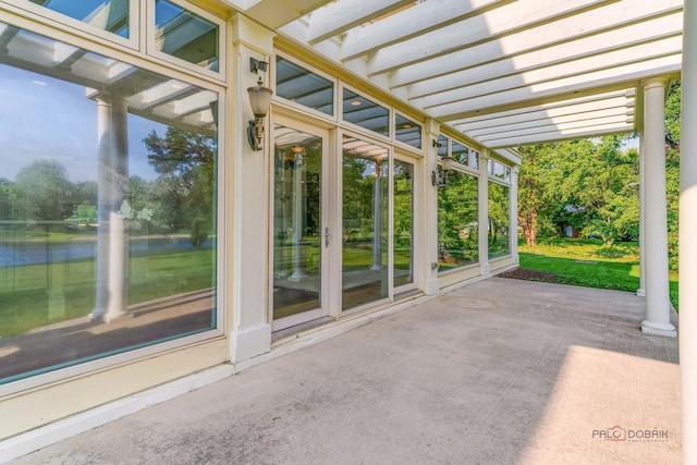 2426 Lexington Dr, Long Grove, IL 60047 - view of patio / terrace with a pergola and a water view