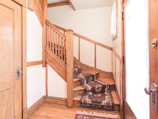 4249 W Melrose St, Chicago, IL 60641 - stairway featuring wood finished floors