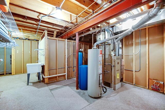 9154 Arbour Walk Dr, Frankfort, IL 60423 - unfinished basement with water heater
