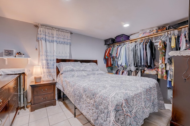 5048 W Wrightwood Ave, Chicago, IL 60639 - tiled bedroom featuring recessed lighting