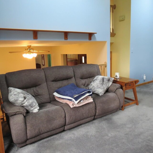 10902 E French St, Grant Park, IL 60940 - living area with ceiling fan, baseboards, and carpet floors