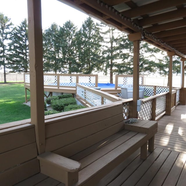 10902 E French St, Grant Park, IL 60940 - wooden terrace featuring a yard and fence