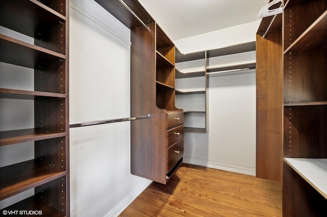 spacious closet featuring wood finished floors
