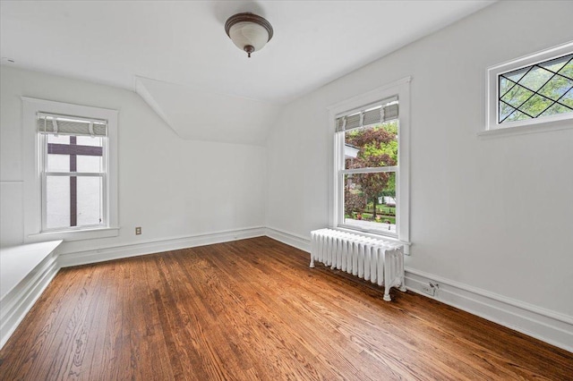 820 Lake Ave, Wilmette, IL 60091 - additional living space with radiator heating unit, wood finished floors, vaulted ceiling, and baseboards