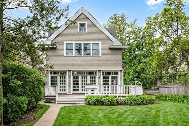 820 Lake Ave, Wilmette, IL 60091 - rear view of house featuring a wooden deck