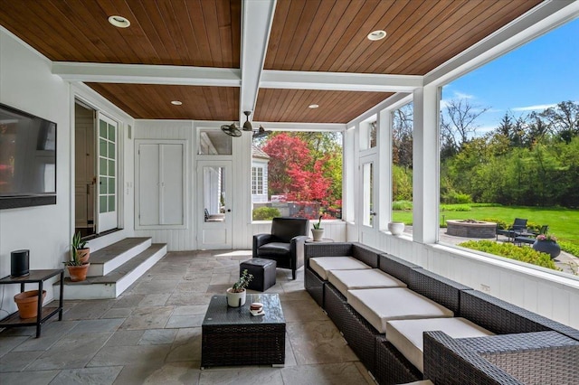 280 Old Farm Rd, Northfield, IL 60093 - view of patio / terrace with an outdoor living space with a fire pit