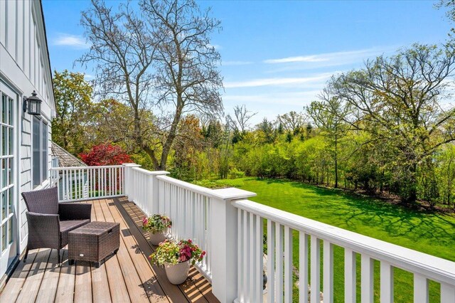 280 Old Farm Rd, Northfield, IL 60093 - wooden terrace with a lawn