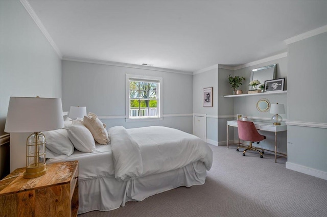 280 Old Farm Rd, Northfield, IL 60093 - bedroom featuring carpet flooring, ornamental molding, and baseboards