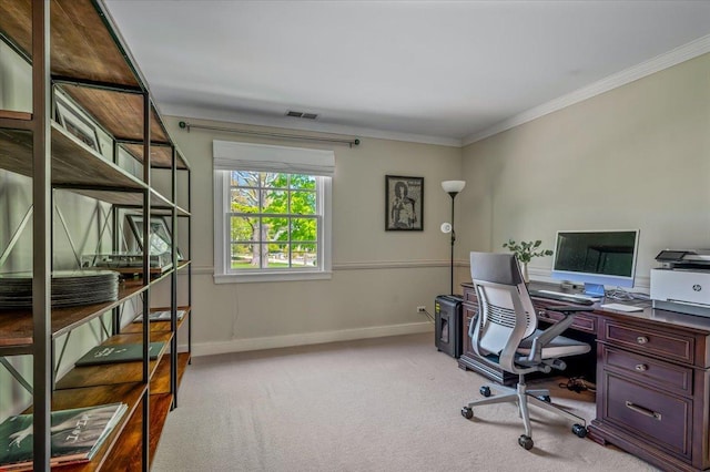 280 Old Farm Rd, Northfield, IL 60093 - carpeted home office with crown molding and baseboards