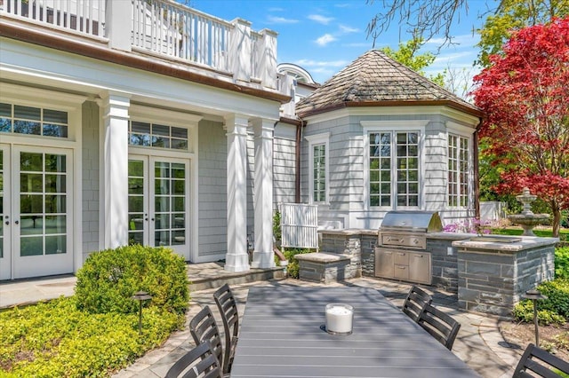 280 Old Farm Rd, Northfield, IL 60093 - view of patio / terrace featuring french doors and a balcony