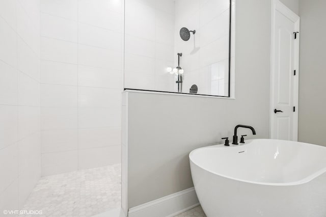 10940 German Church Rd, La Grange, IL 60525 - bathroom featuring walk in shower and a soaking tub