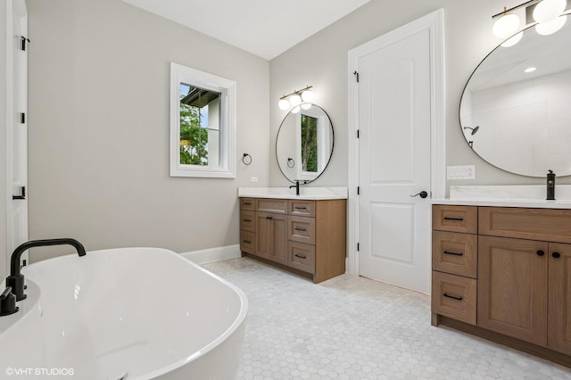 10940 German Church Rd, La Grange, IL 60525 - full bath with two vanities and a freestanding bath