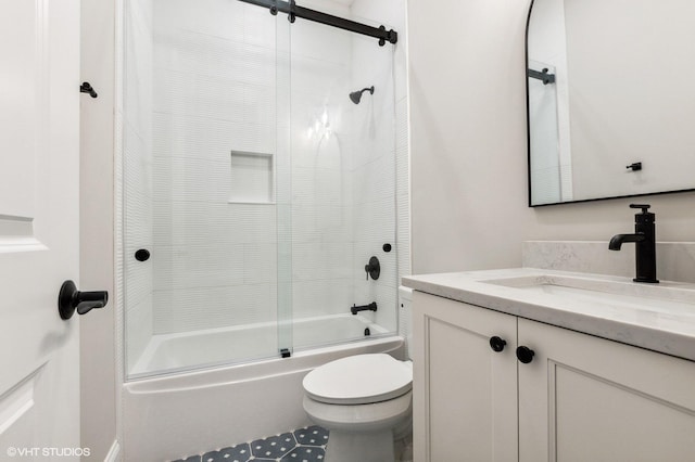 10940 German Church Rd, La Grange, IL 60525 - bathroom featuring vanity, combined bath / shower with glass door, and tile patterned flooring