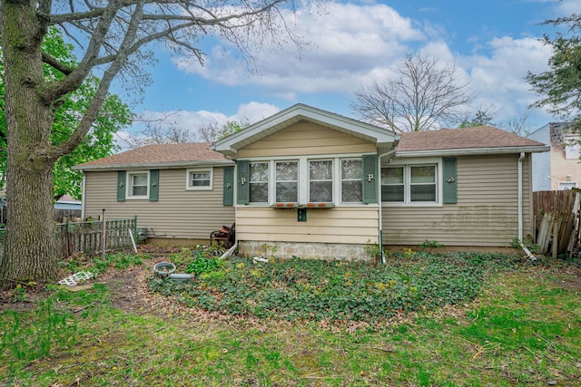 back of property featuring a fenced backyard