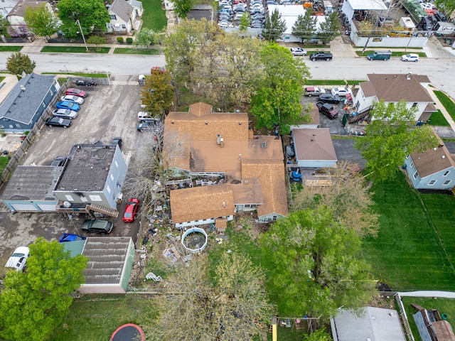 aerial view with a residential view