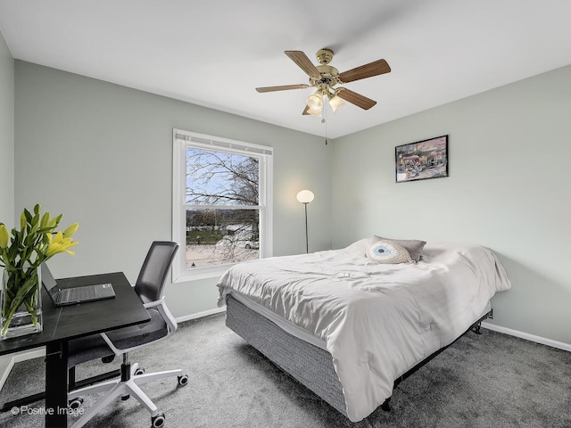 133 Abbeywood Cir, Streamwood, IL 60107 - bedroom featuring baseboards, carpet flooring, and ceiling fan