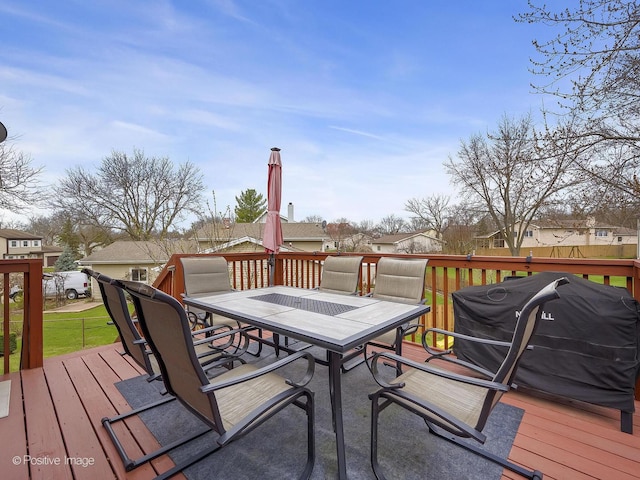 133 Abbeywood Cir, Streamwood, IL 60107 - deck with outdoor dining area and a grill