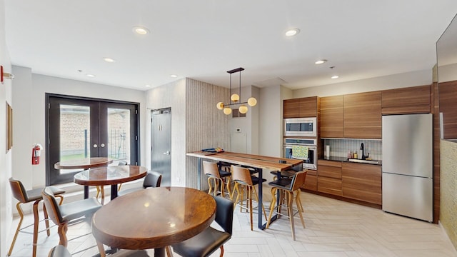 8 W Monroe St Unit 1507, Chicago, IL 60603 - dining room featuring french doors and recessed lighting