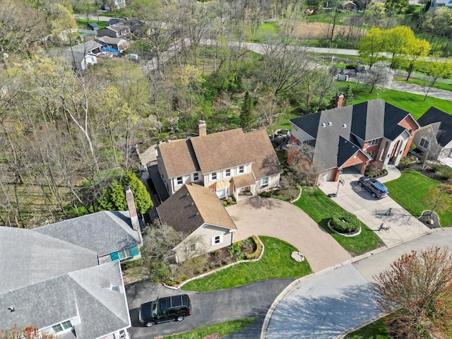 aerial view featuring a residential view