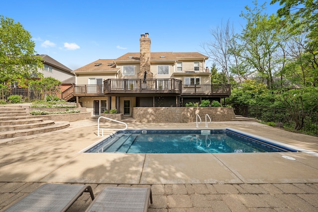 717 Stonebridge Rd, Frankfort, IL 60423 - view of pool featuring a wooden deck, a patio, and stairs