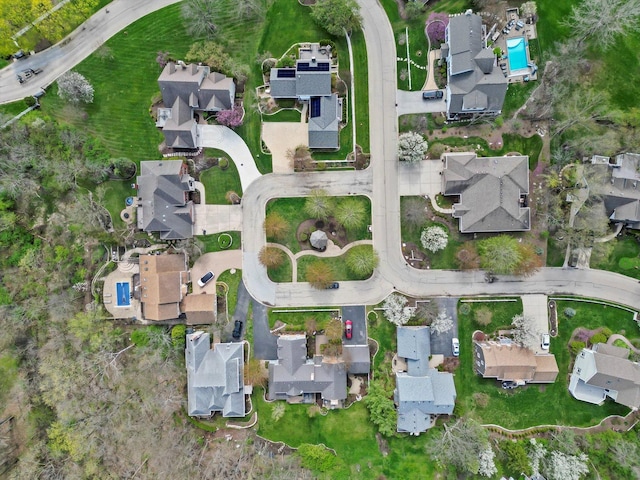 aerial view with a residential view