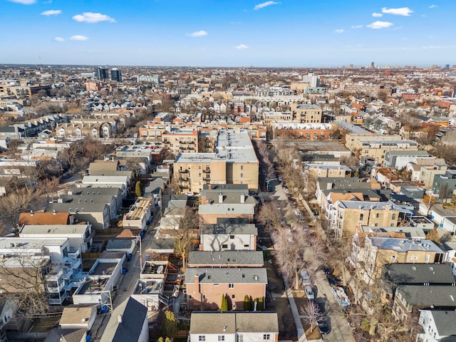 aerial view with a city view