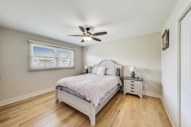 5740 Alabama Ave, Clarendon Hills, IL 60514 - bedroom featuring light wood-type flooring, a ceiling fan, and baseboards