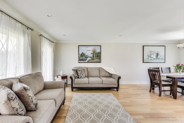 5740 Alabama Ave, Clarendon Hills, IL 60514 - living area featuring baseboards, recessed lighting, and light wood-style floors