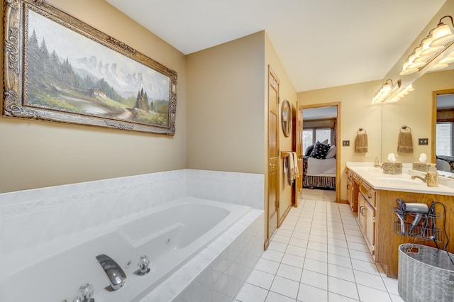 2624 Haddassah Dr, Naperville, IL 60565 - ensuite bathroom with a whirlpool tub, tile patterned flooring, vanity, and ensuite bathroom