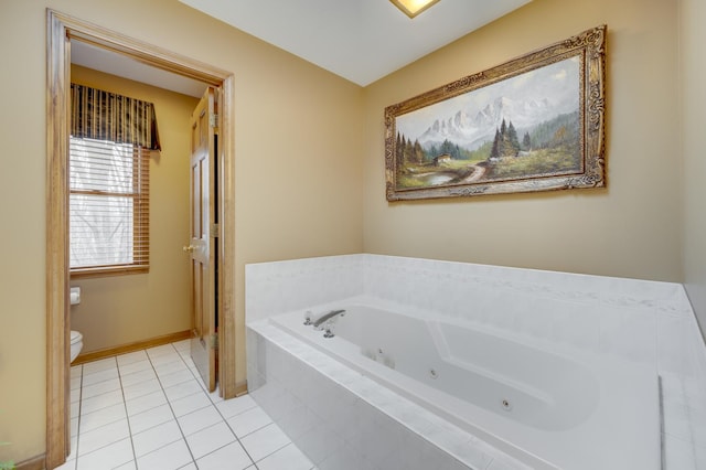 2624 Haddassah Dr, Naperville, IL 60565 - bathroom featuring a whirlpool tub, tile patterned flooring, baseboards, and toilet
