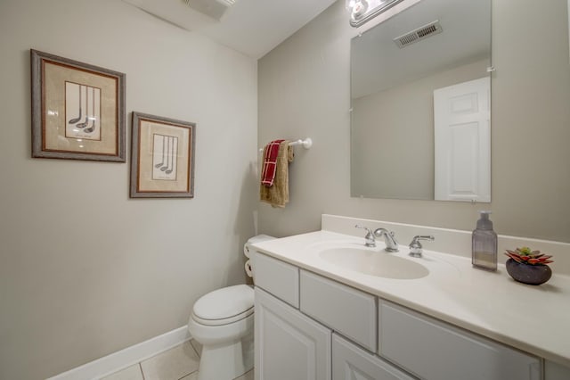 2624 Haddassah Dr, Naperville, IL 60565 - half bath featuring tile patterned floors, vanity, visible vents, and toilet