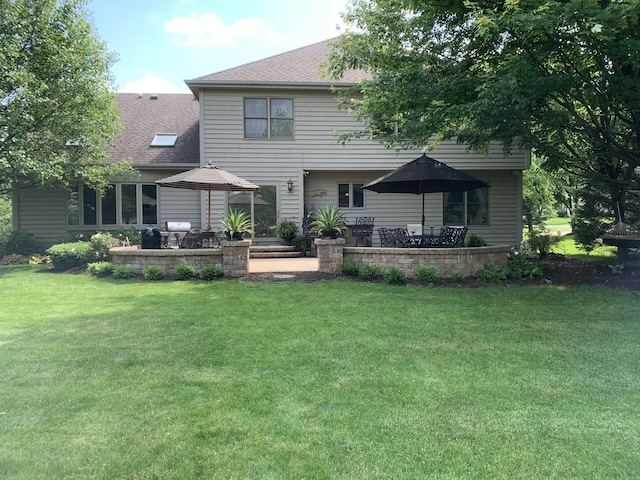 2624 Haddassah Dr, Naperville, IL 60565 - back of property with a patio area, a gazebo, a yard, and a shingled roof