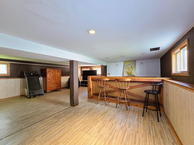 3715 Clinton Ave, Berwyn, IL 60402 - indoor dry bar with light wood finished floors, healthy amount of natural light, and wood walls