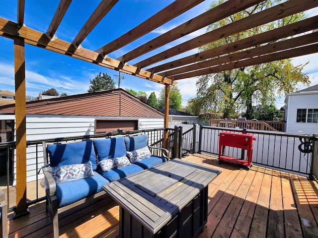 3715 Clinton Ave, Berwyn, IL 60402 - deck featuring an outdoor living space and a pergola
